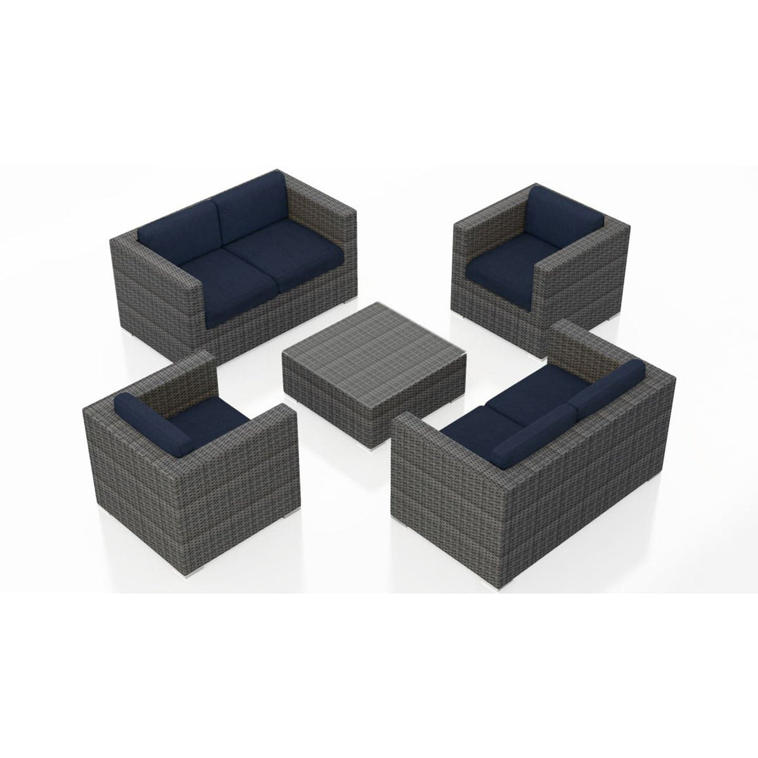 District 5 Piece Double Loveseat Set