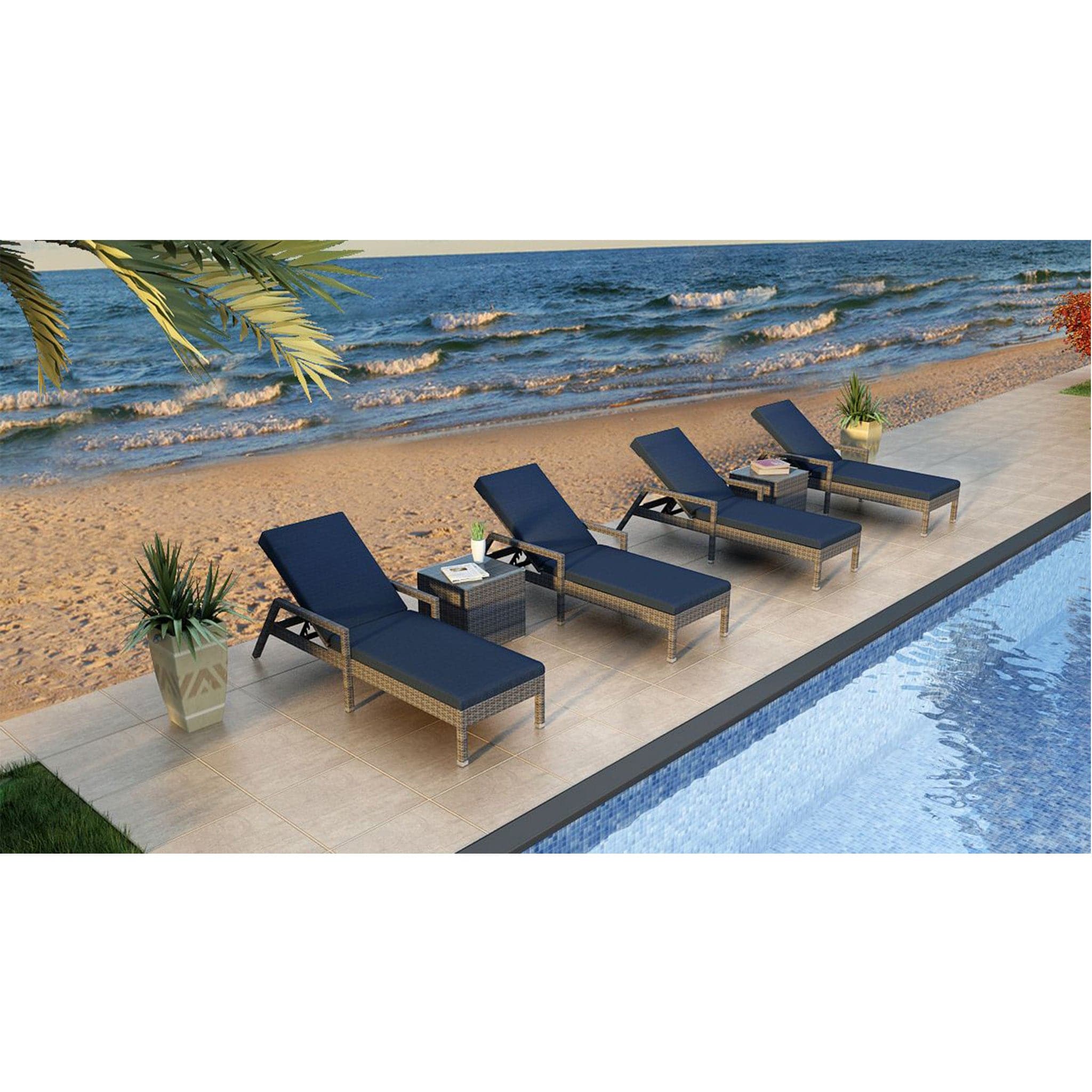 District 6 Piece Reclining Chaise Lounge Set