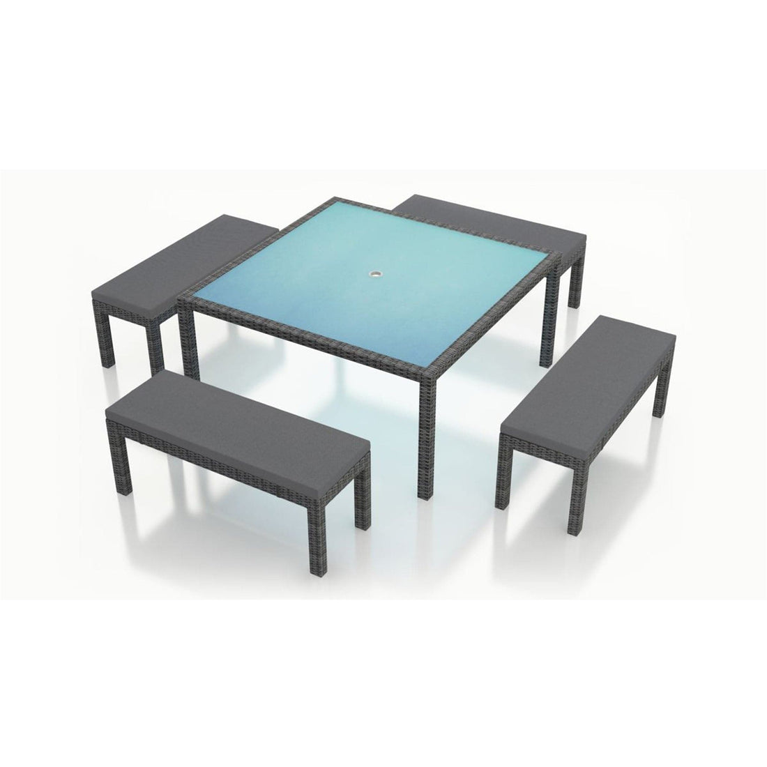 District 5 Piece 8-Seat Bench Square Dining Set