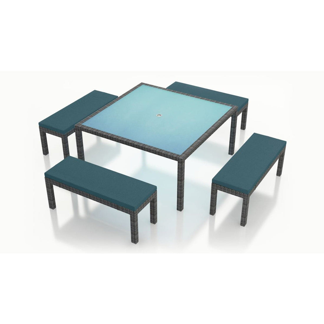 District 5 Piece 8-Seat Bench Square Dining Set