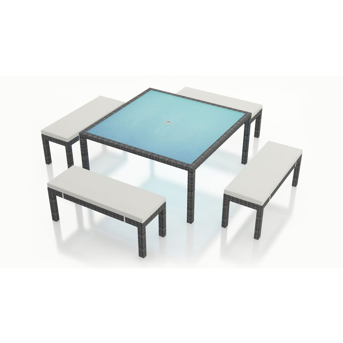 District 5 Piece 8-Seat Bench Square Dining Set