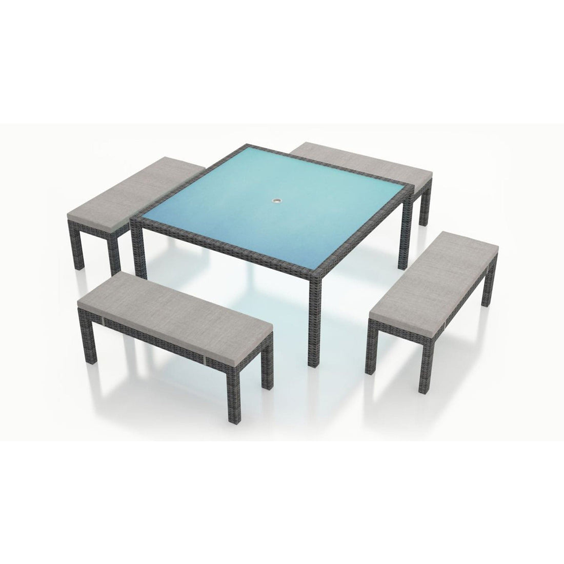 District 5 Piece 8-Seat Bench Square Dining Set