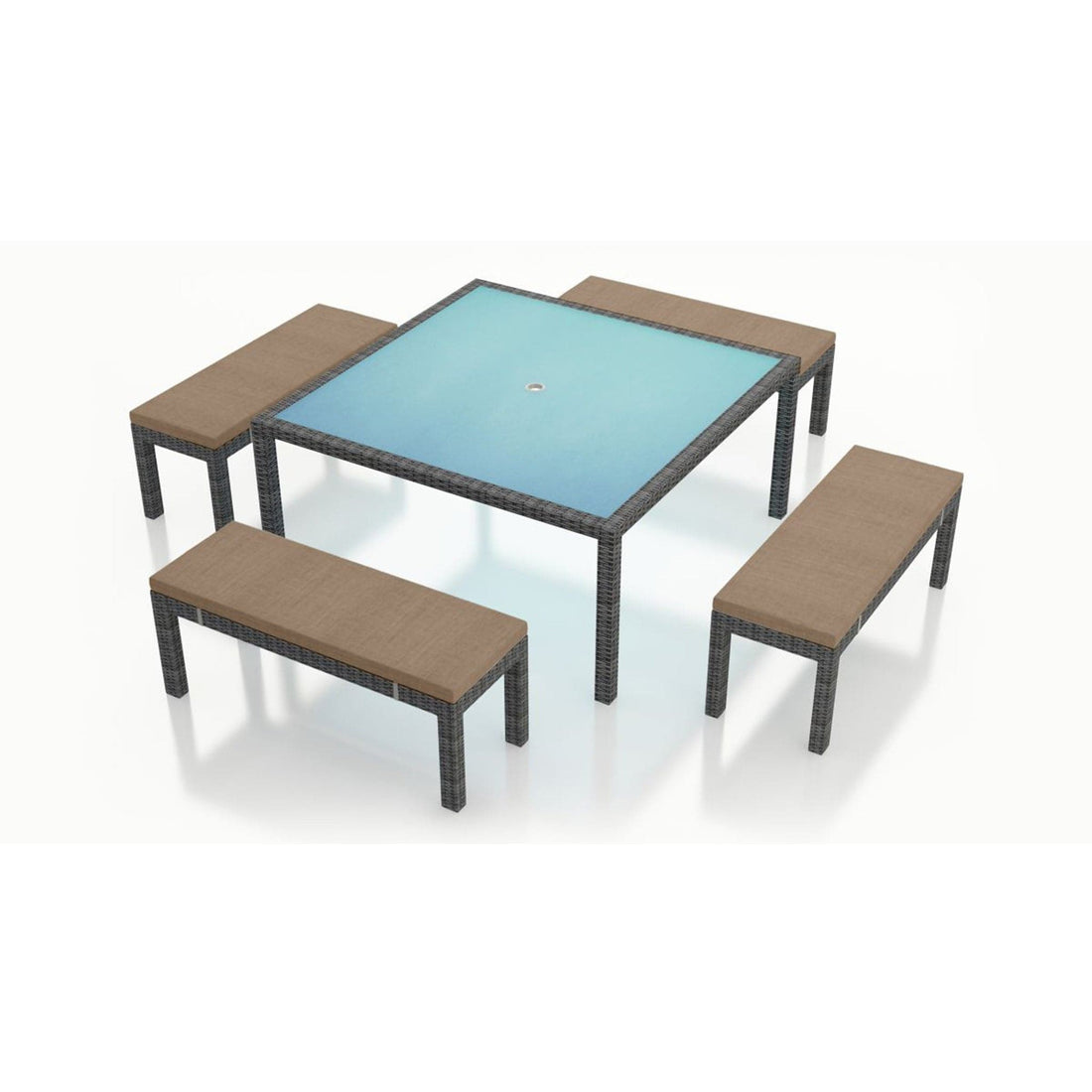 District 5 Piece 8-Seat Bench Square Dining Set