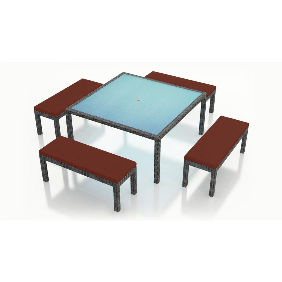 District 5 Piece 8-Seat Bench Square Dining Set