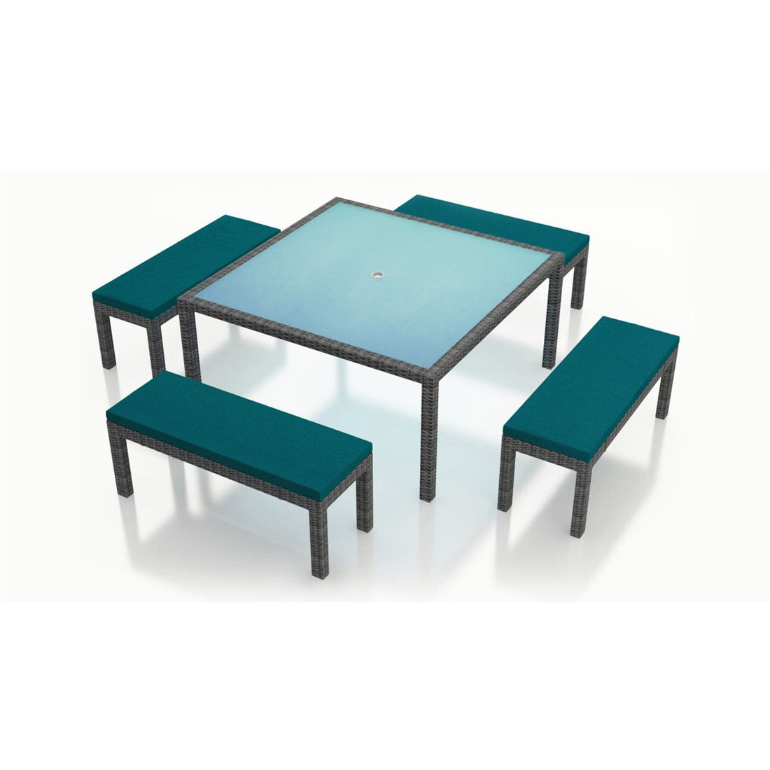 District 5 Piece 8-Seat Bench Square Dining Set