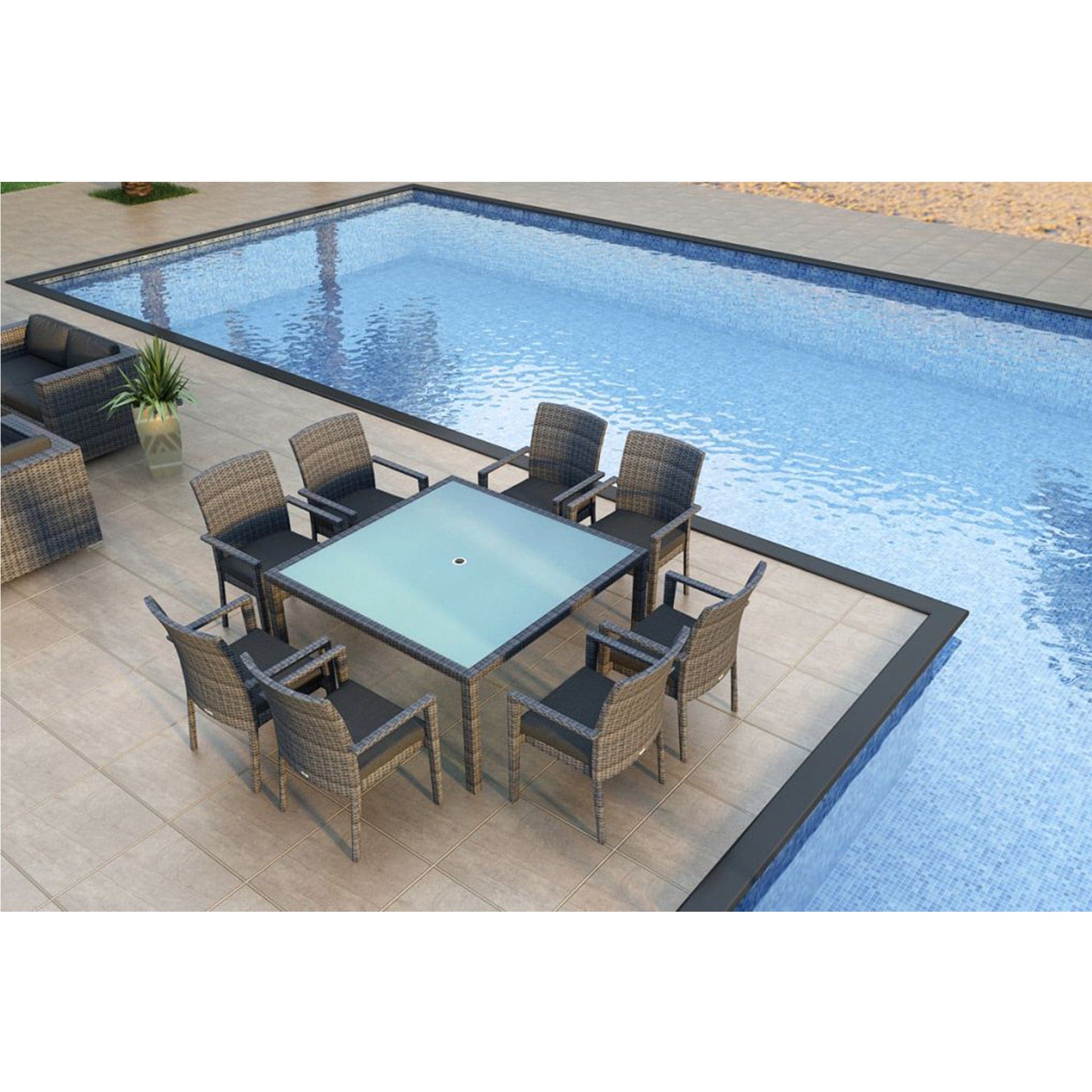 District 9 Piece Arm Square Dining Set