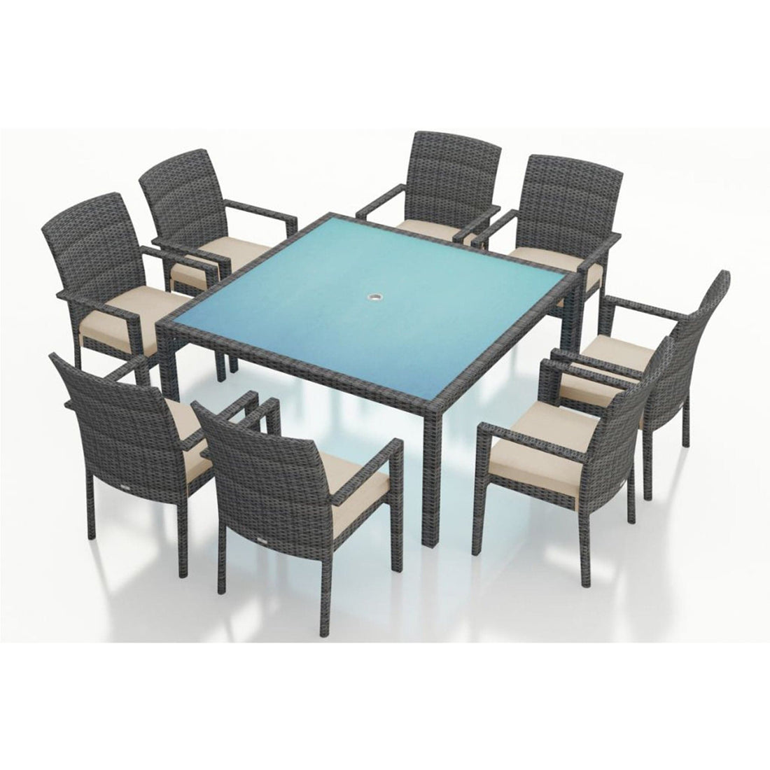 District 9 Piece Arm Square Dining Set