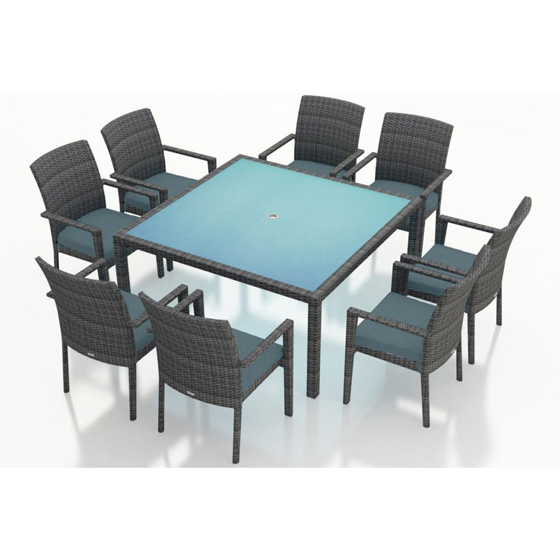 District 9 Piece Arm Square Dining Set