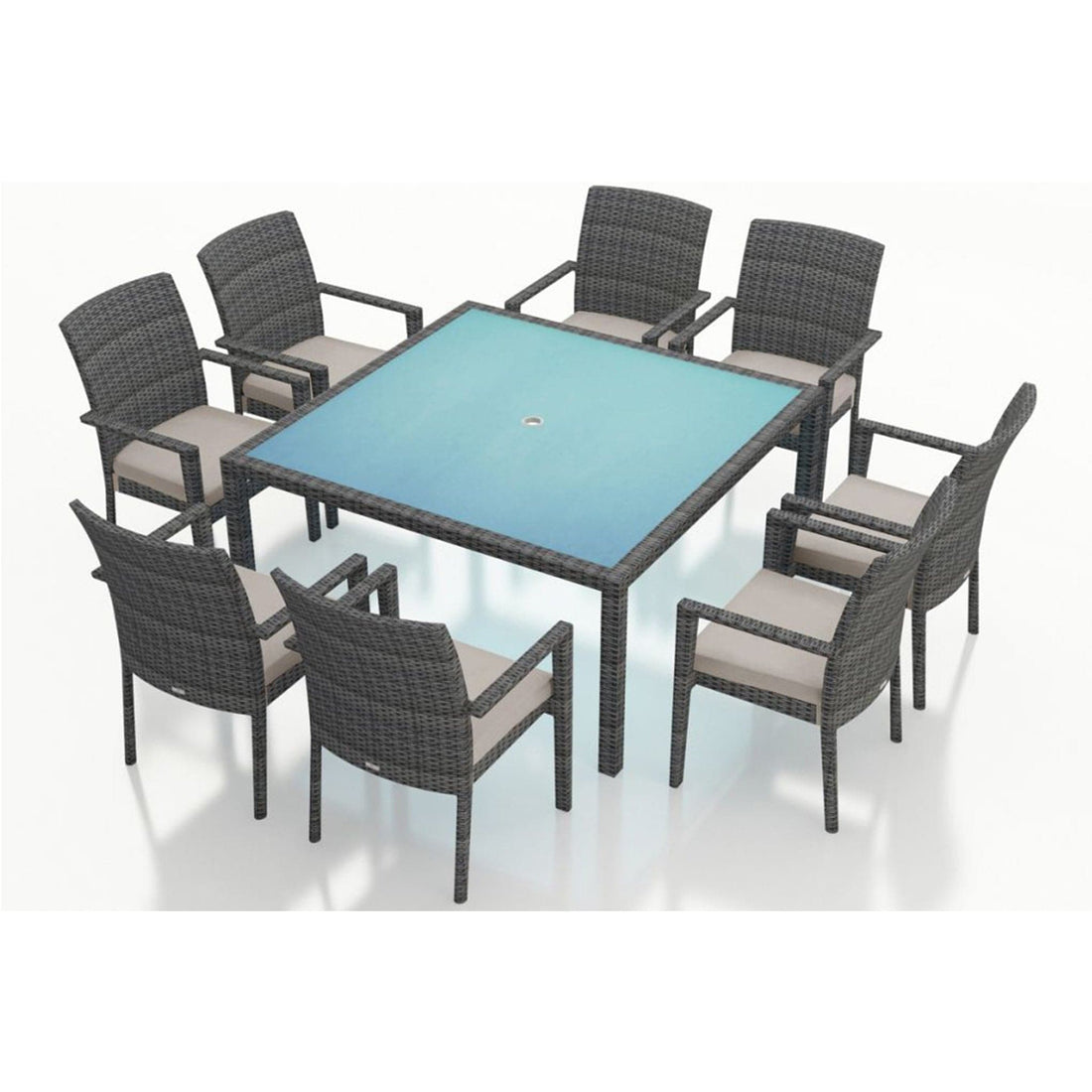 District 9 Piece Arm Square Dining Set