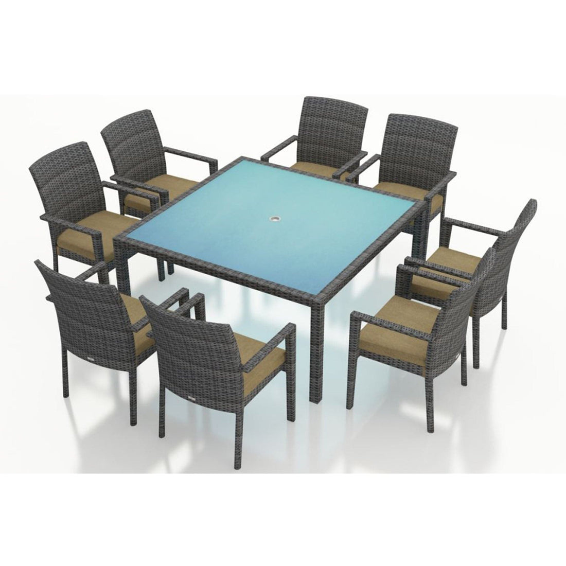 District 9 Piece Arm Square Dining Set