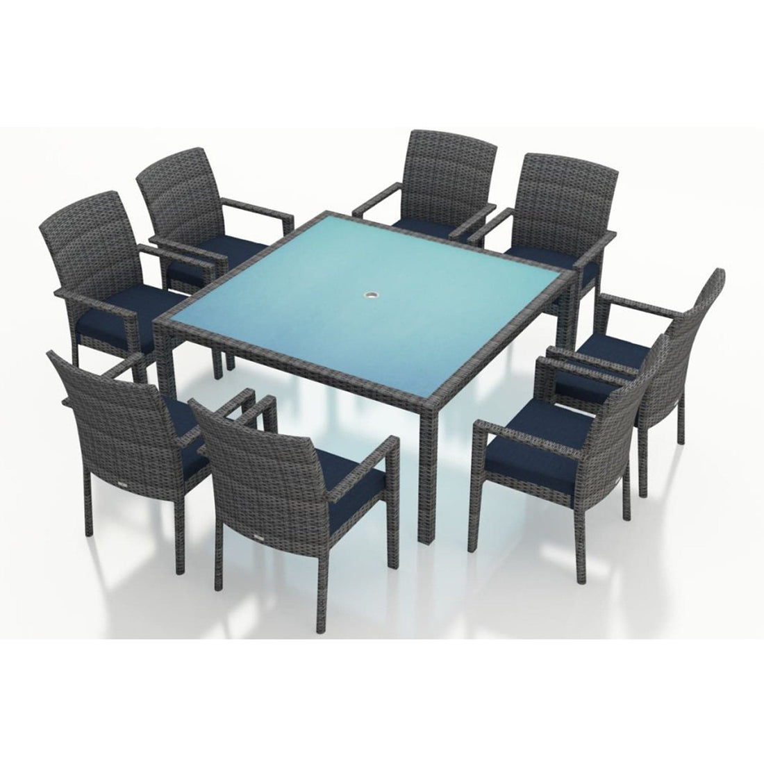 District 9 Piece Arm Square Dining Set