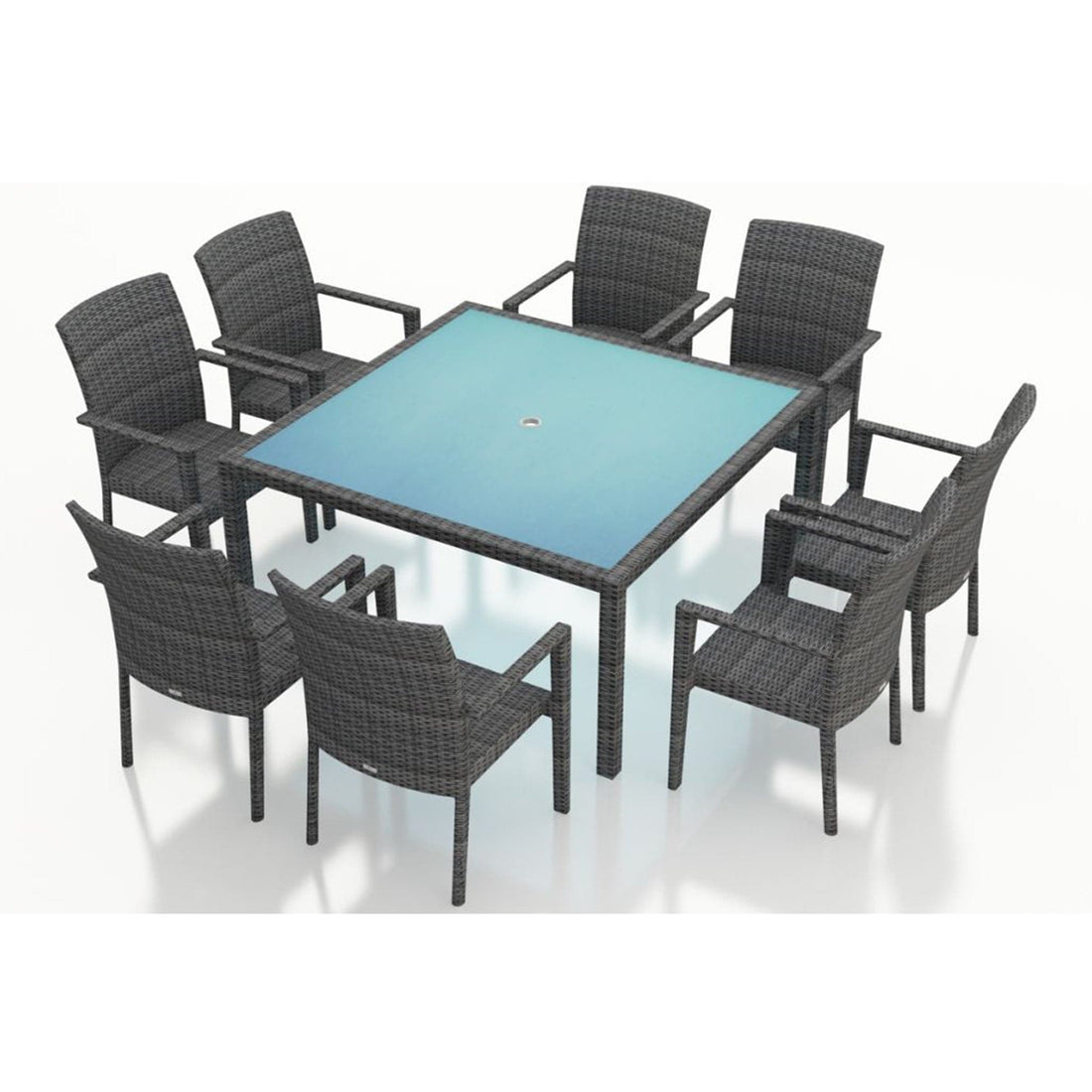 District 9 Piece Arm Square Dining Set