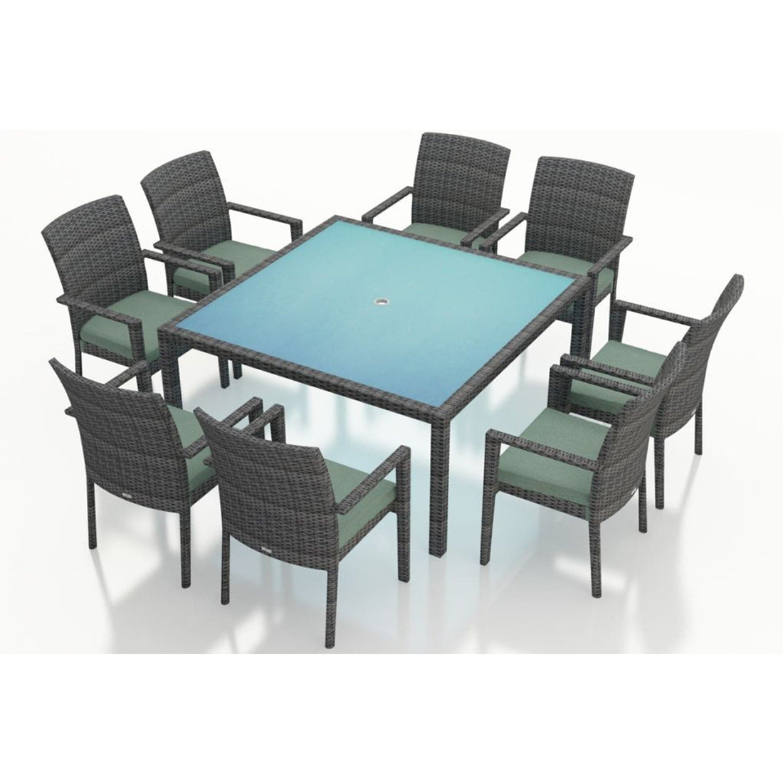 District 9 Piece Arm Square Dining Set