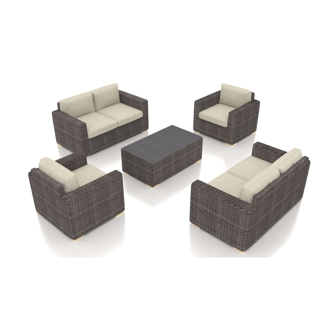 Dune 5 Piece Double Loveseat Set