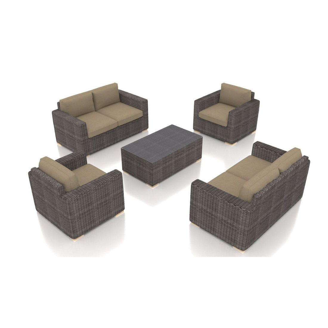 Dune 5 Piece Double Loveseat Set