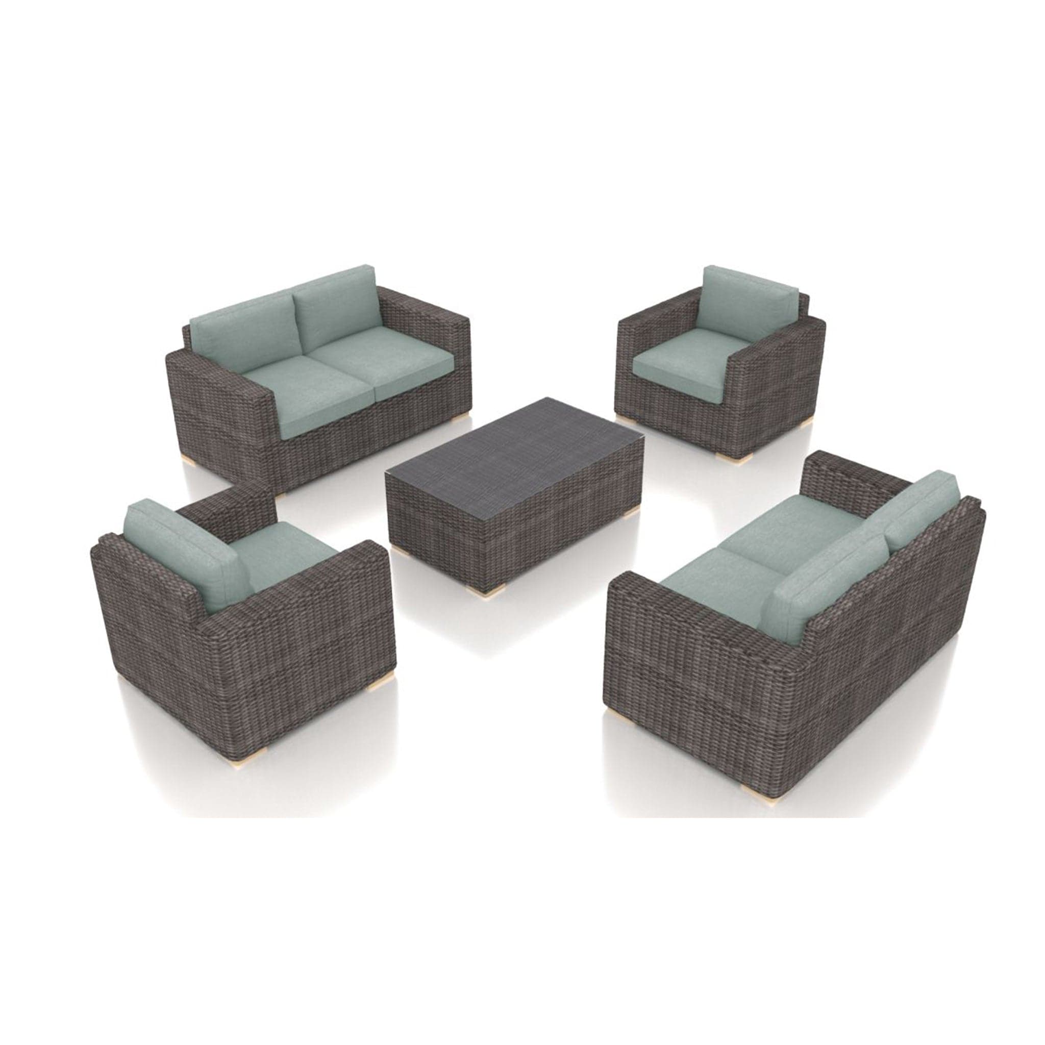 Dune 5 Piece Double Loveseat Set