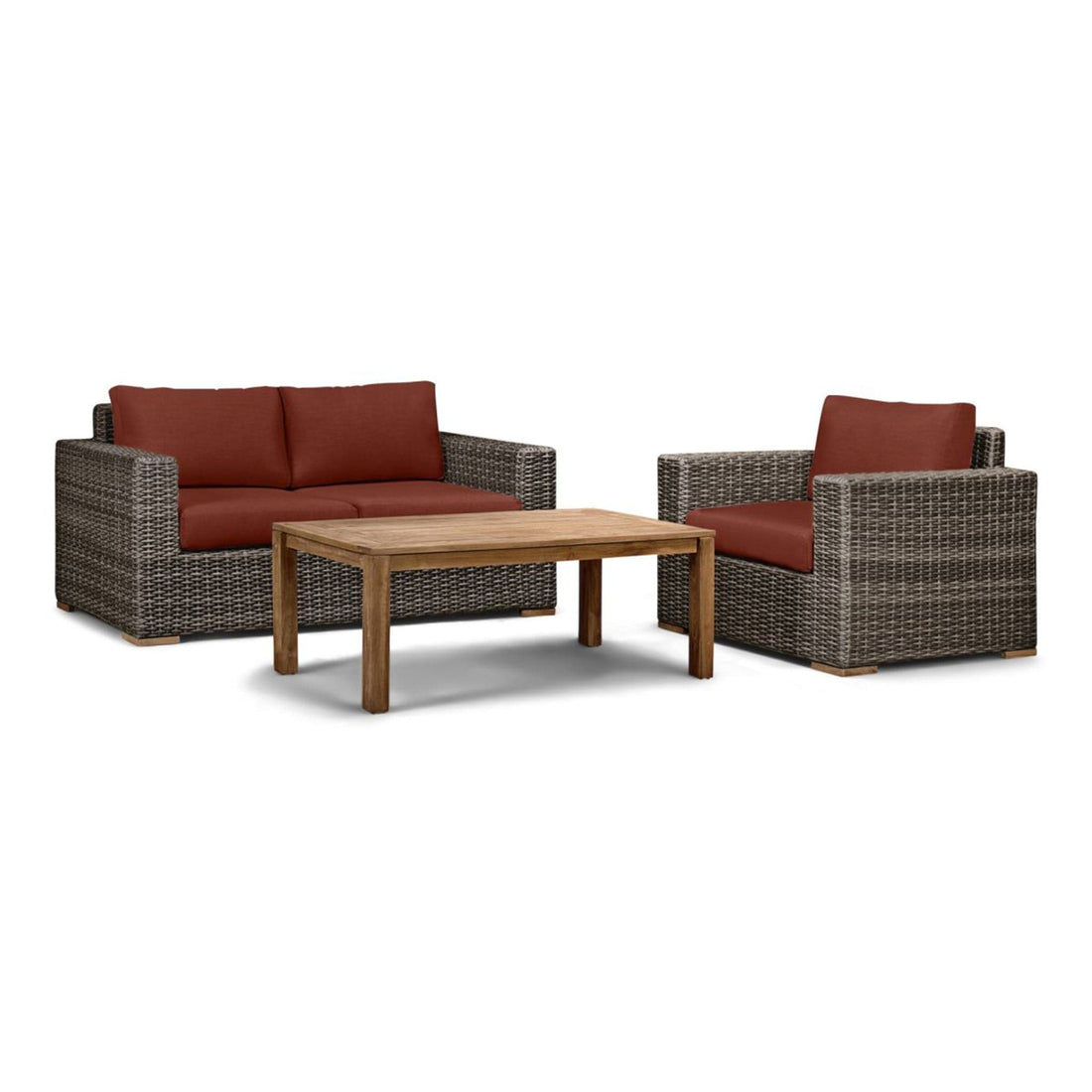 Dune Teak 3 Piece Loveseat Set