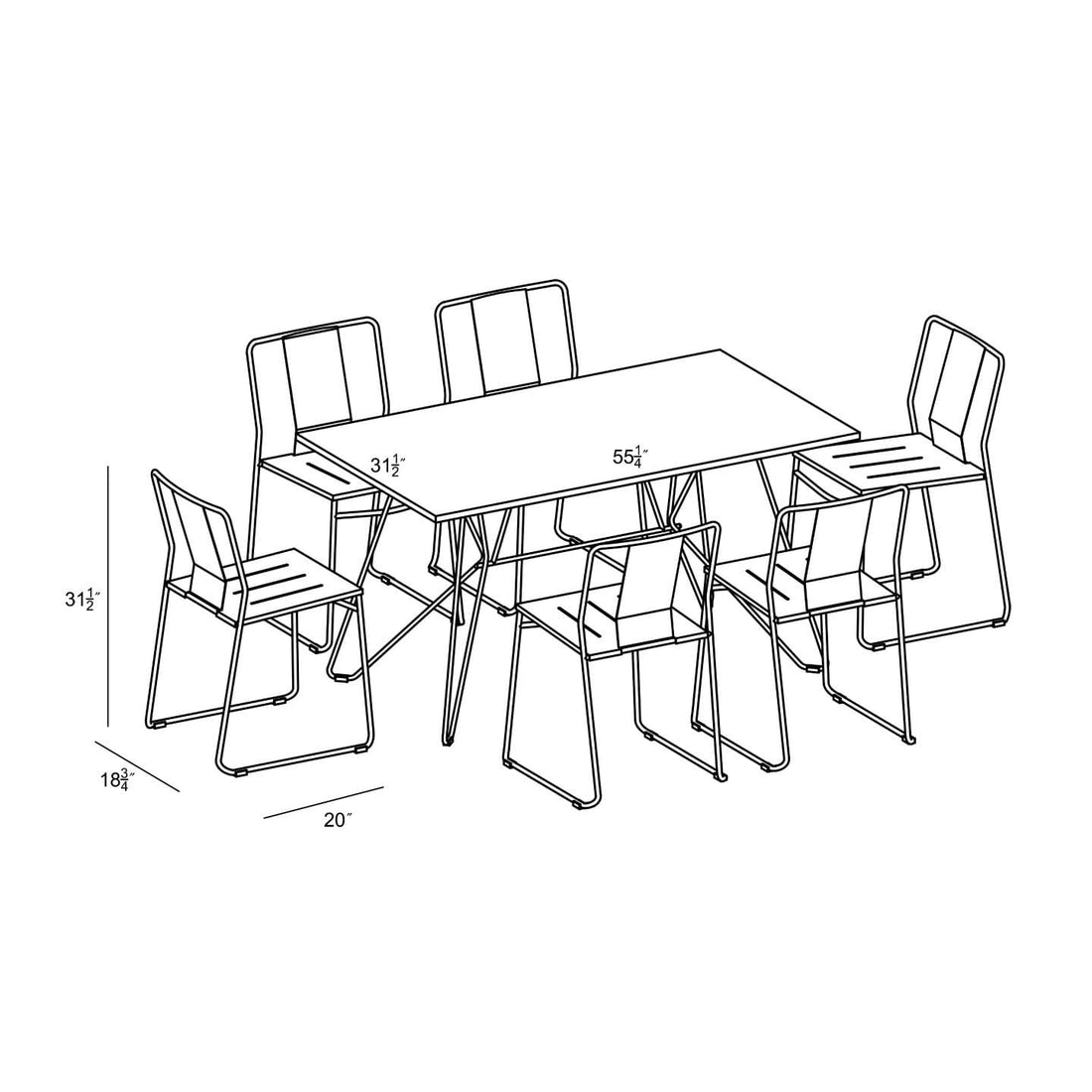 Frank 7 Piece Dining Set