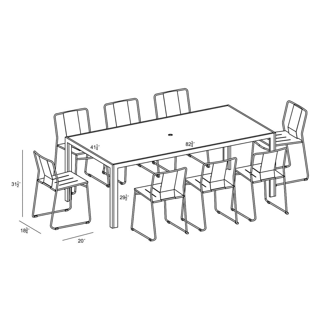 Frank 9 Piece Dining Set