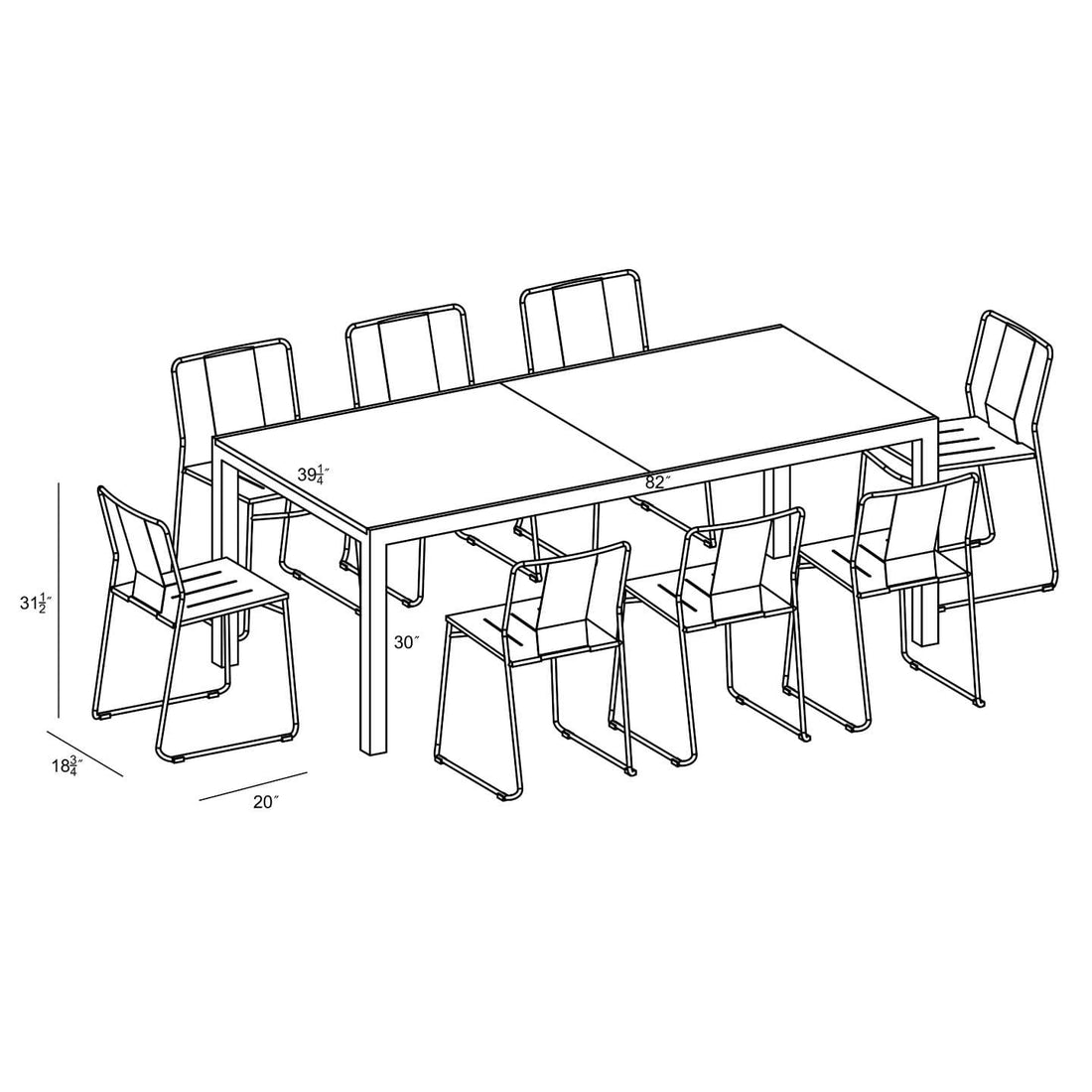 Frank 9 Piece Extendable Dining Set