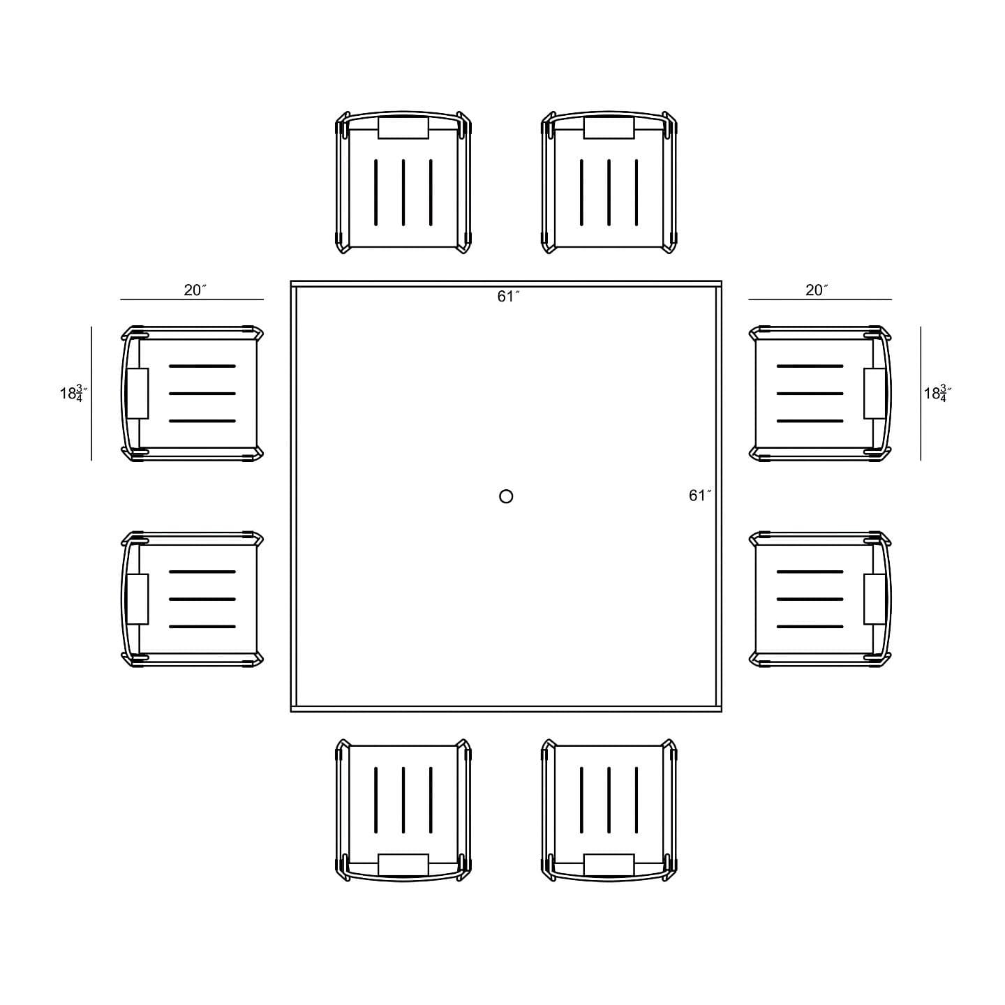 Frank 9 Piece Square Dining Set