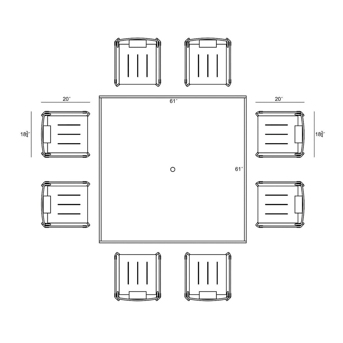 Frank 9 Piece Square Dining Set