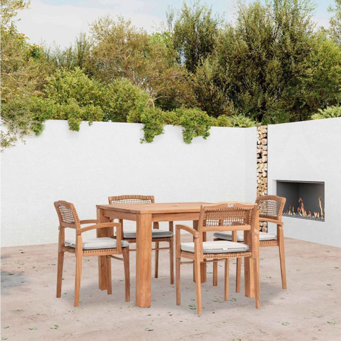 Sands 5 Piece Arm Dining Set