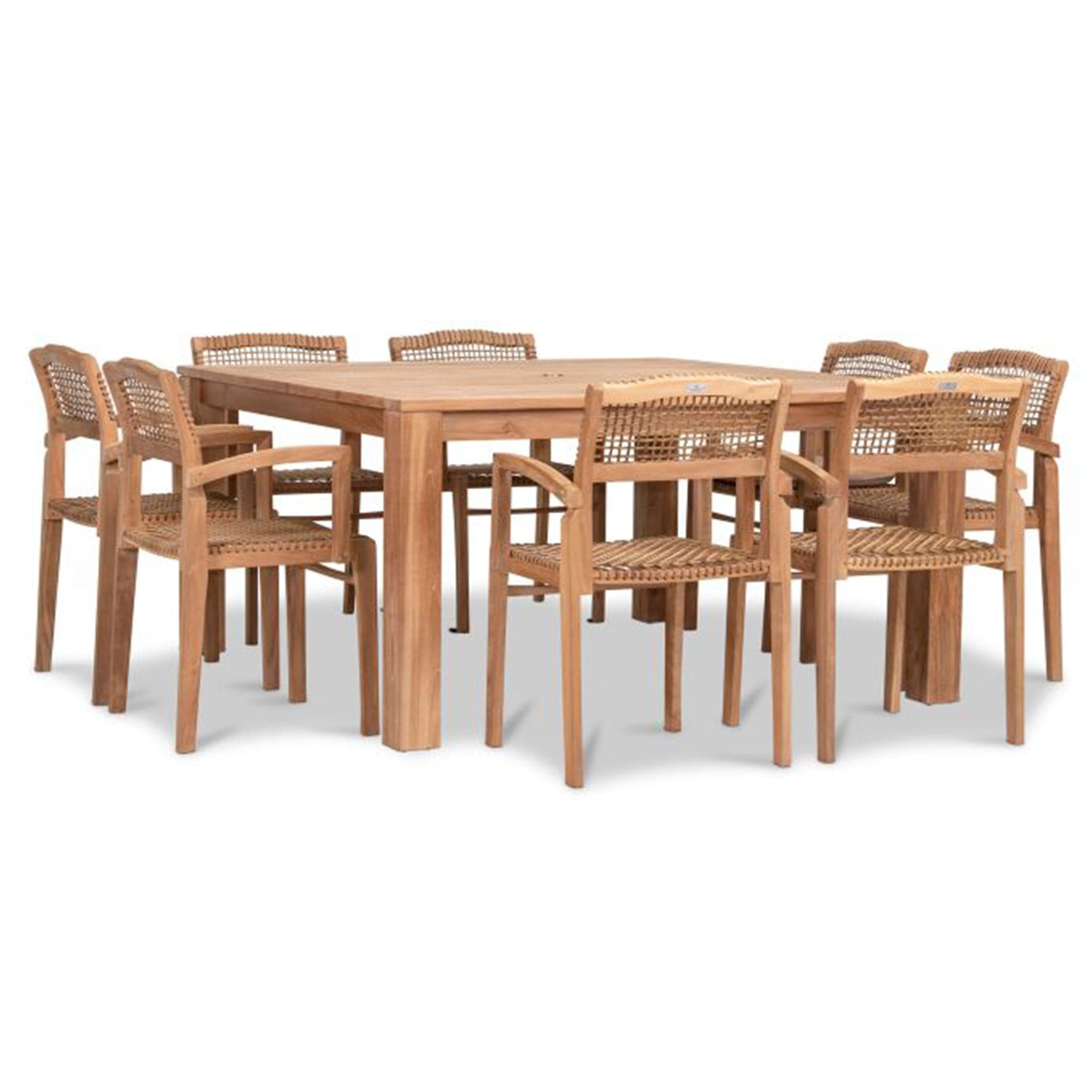 Sands 9 Piece Arm Square Dining Set