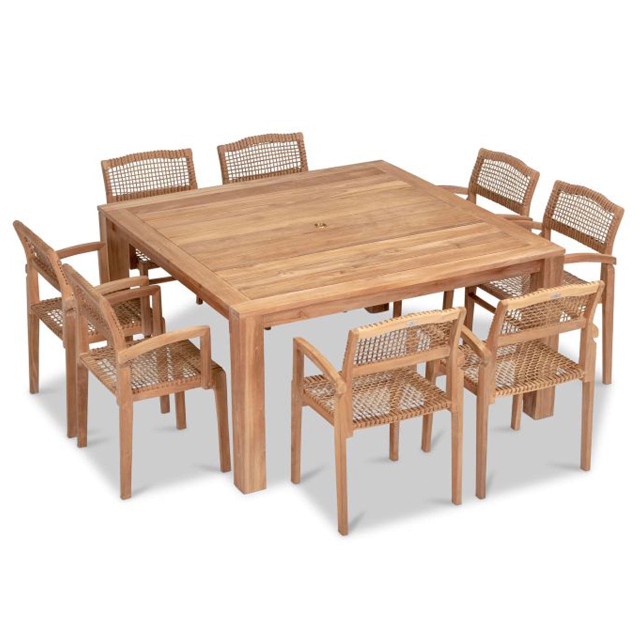 Sands 9 Piece Arm Square Dining Set