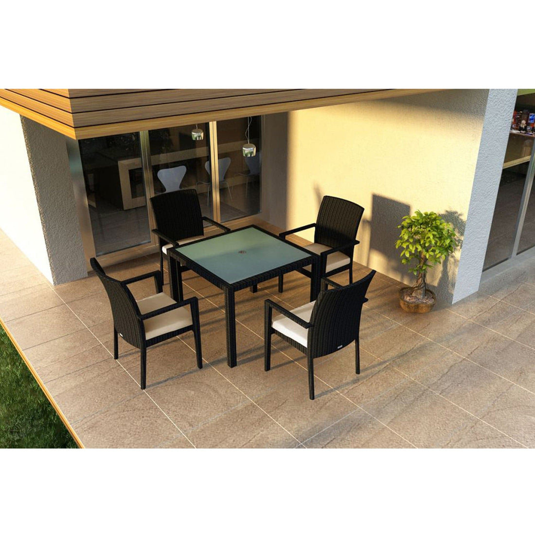 Urbana 5 Piece Arm Dining Set