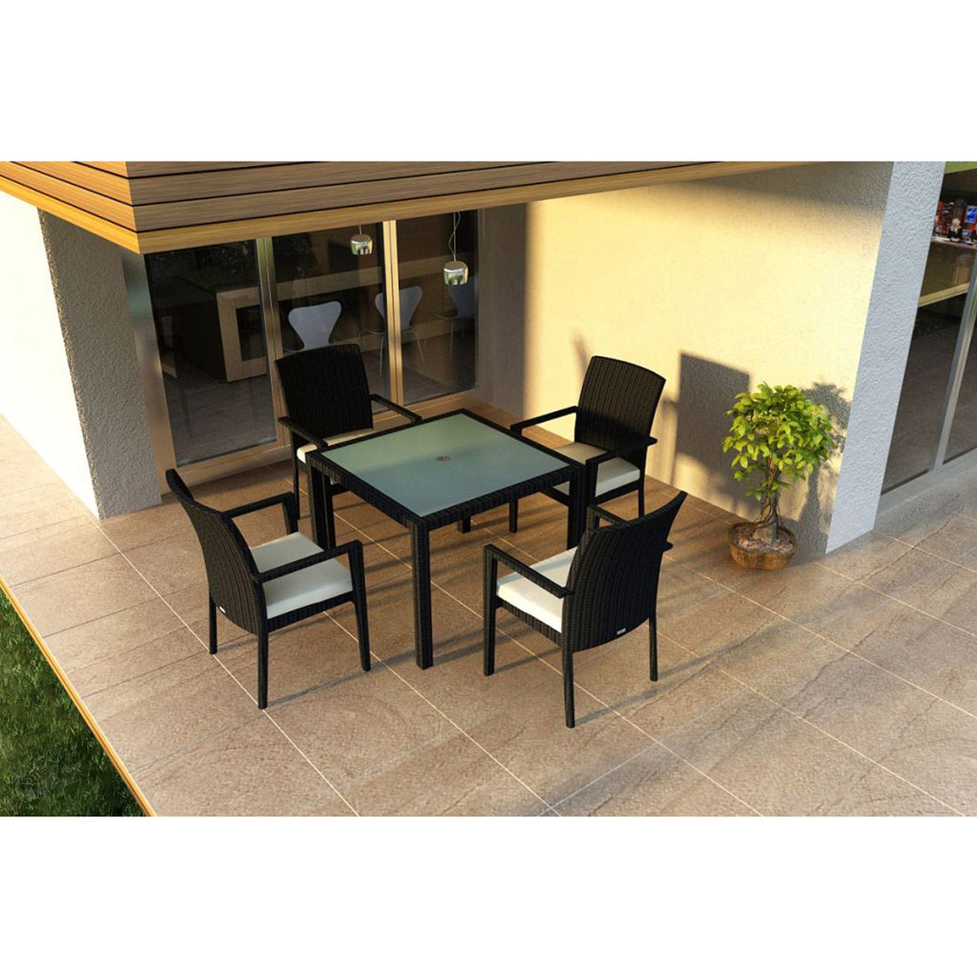 Urbana 5 Piece Arm Dining Set