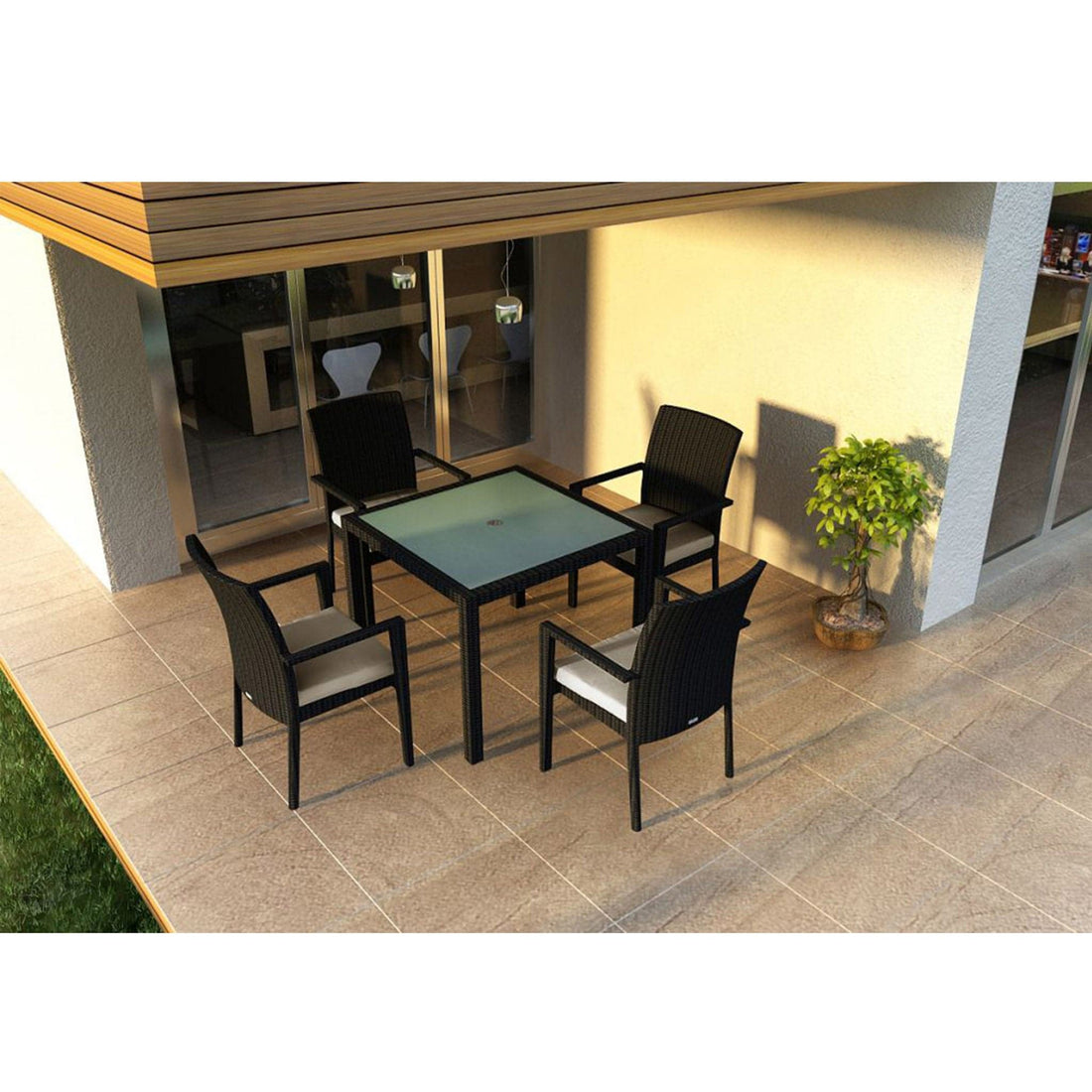 Urbana 5 Piece Arm Dining Set