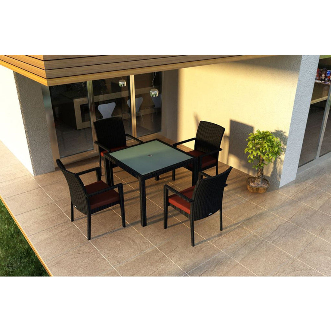 Urbana 5 Piece Arm Dining Set