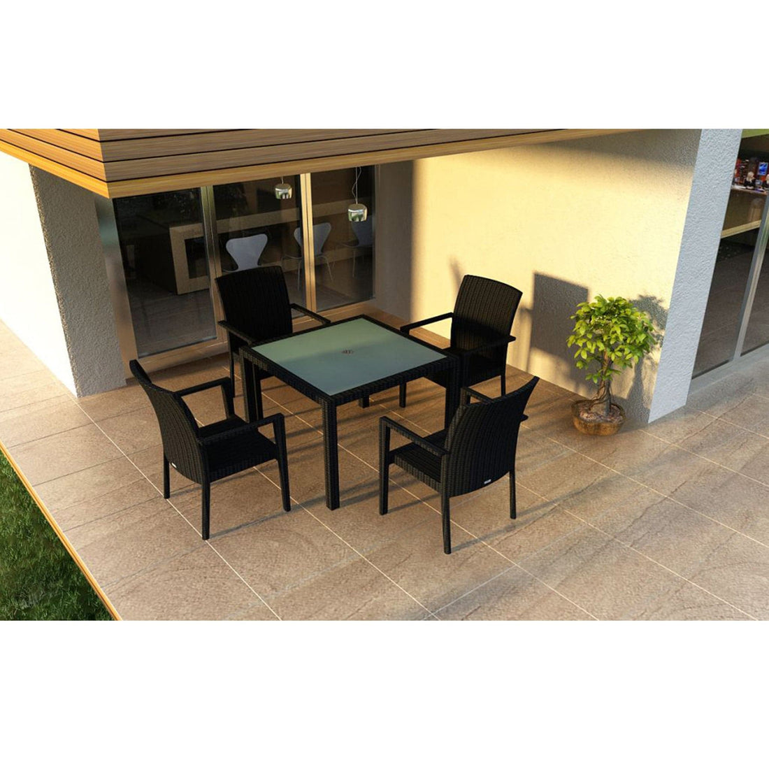 Urbana 5 Piece Arm Dining Set