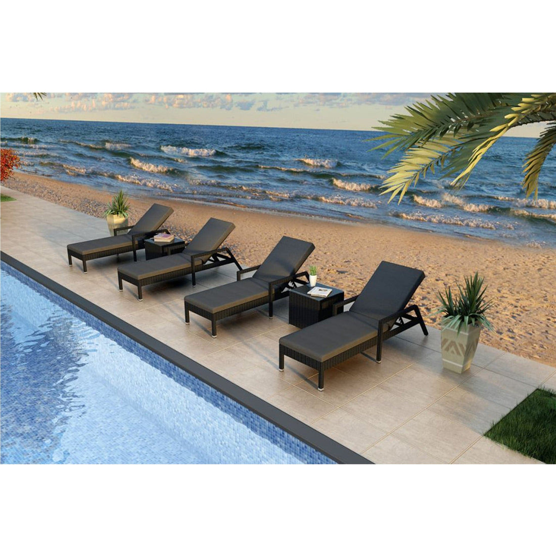 Urbana 6 Piece Reclining Chaise Lounge Set