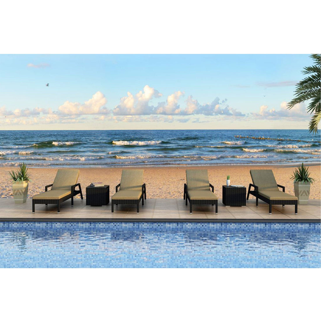 Urbana 6 Piece Reclining Chaise Lounge Set