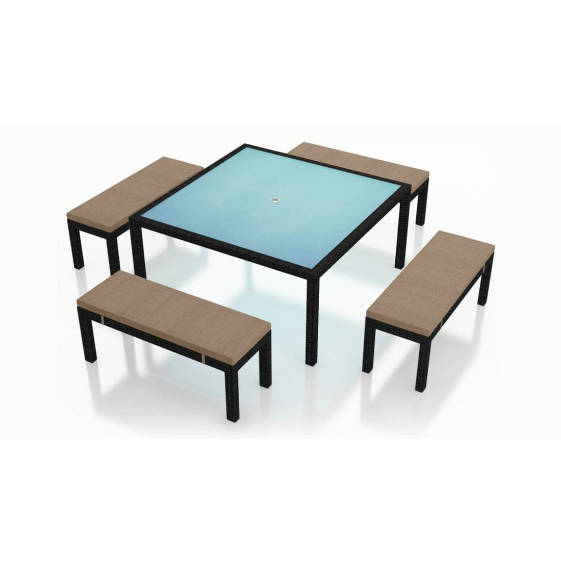 Urbana 5 Piece 8-Seat Bench Square Dining Set