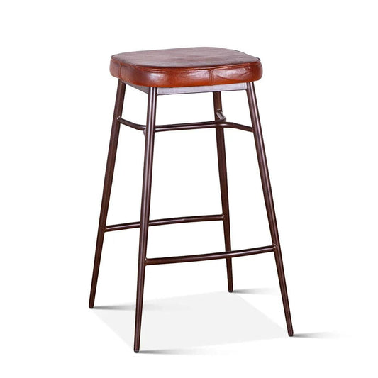  Hudson Backless Leather Counter Stool 