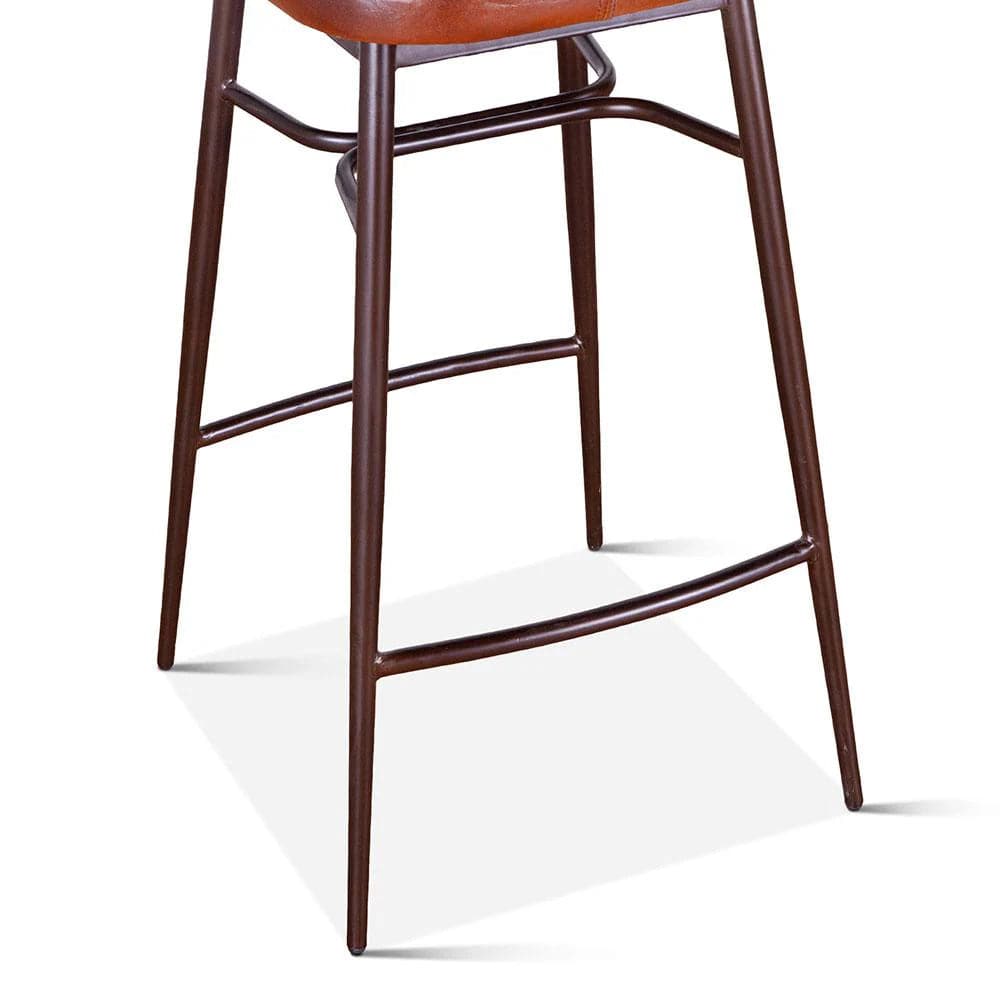 Hudson Backless Leather Counter Stool