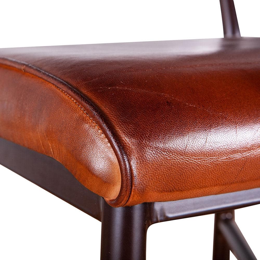 Hudson High Back Leather Bar Chair