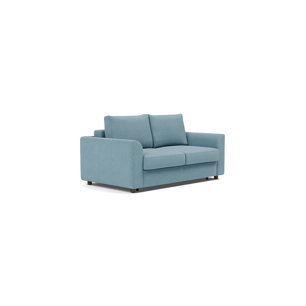 Neah Sofa Bed with Curved Arms in Size Full with Fabric Color of Mixed Dance Light Blue - 525