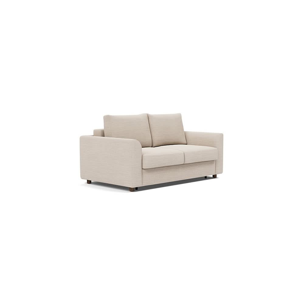 Neah Sofa Bed with Curved Arms in Size Full with Fabric Color of Blida Sand Grey - 612