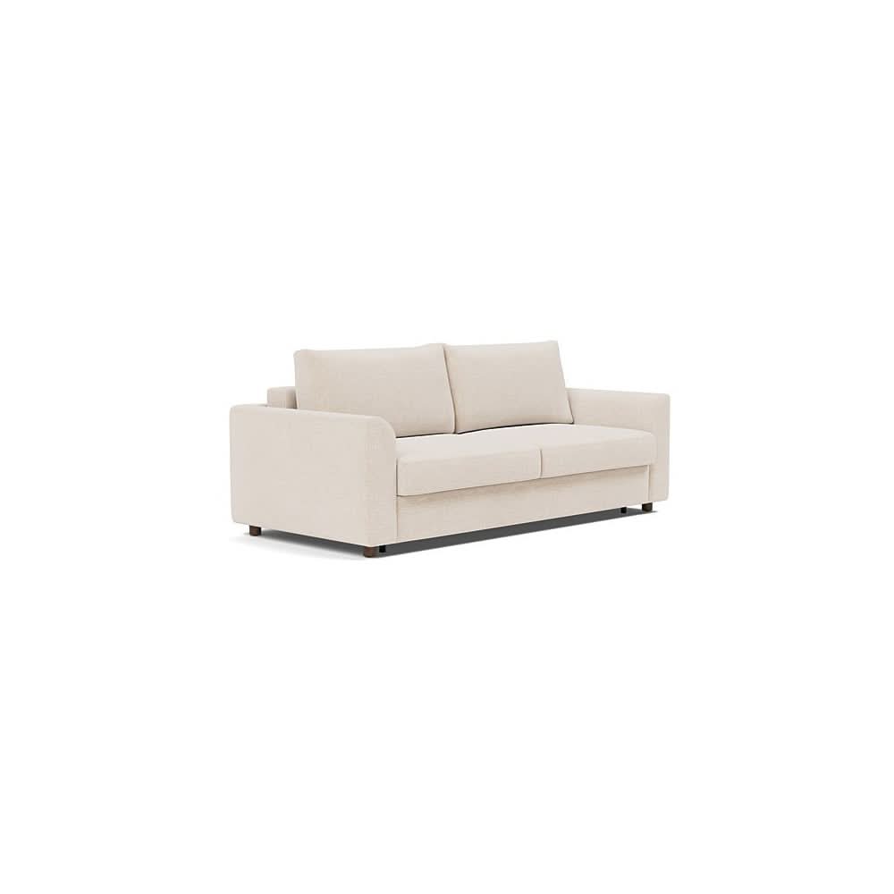 Neah Sofa Bed with Curved Arms in Size King with Fabric Color of Adario Basmati - 255