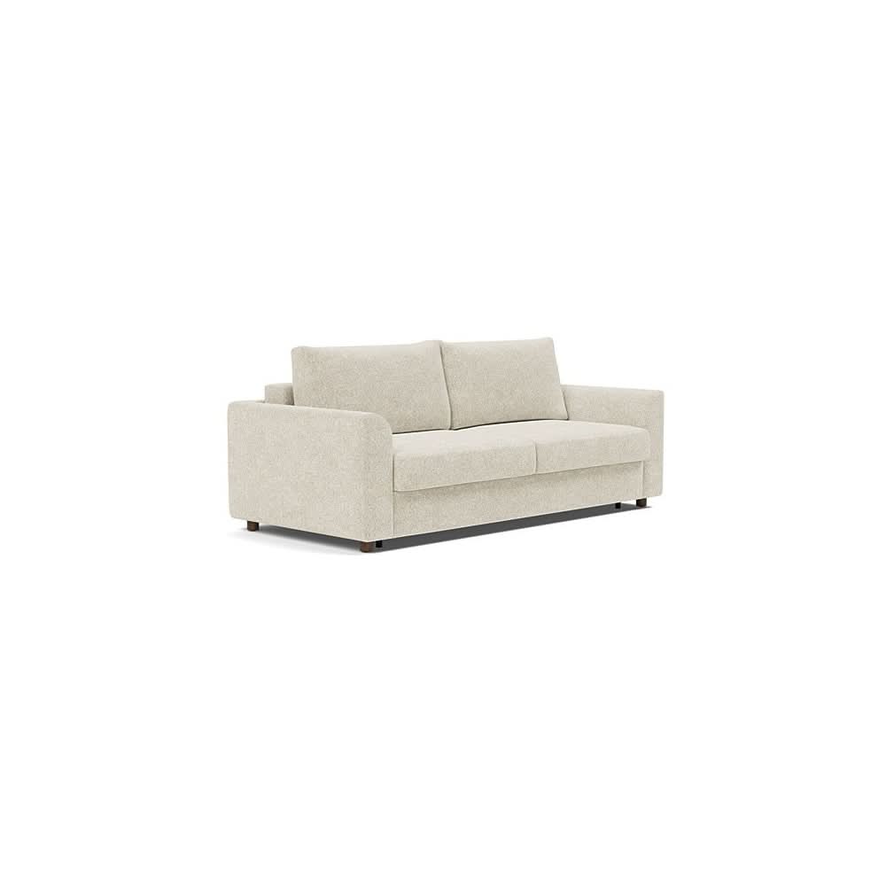 Neah Sofa Bed with Curved Arms in Size King with Fabric Color of Taura Off White - 357