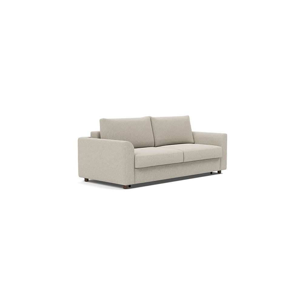 Neah Sofa Bed with Curved Arms in Size King with Fabric Color of Boucle Beige - 539