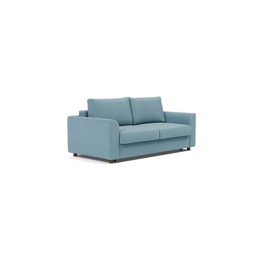 Neah Sofa Bed with Curved Arms in Size Queen with Fabric Color of Mixed Dance Light Blue - 525