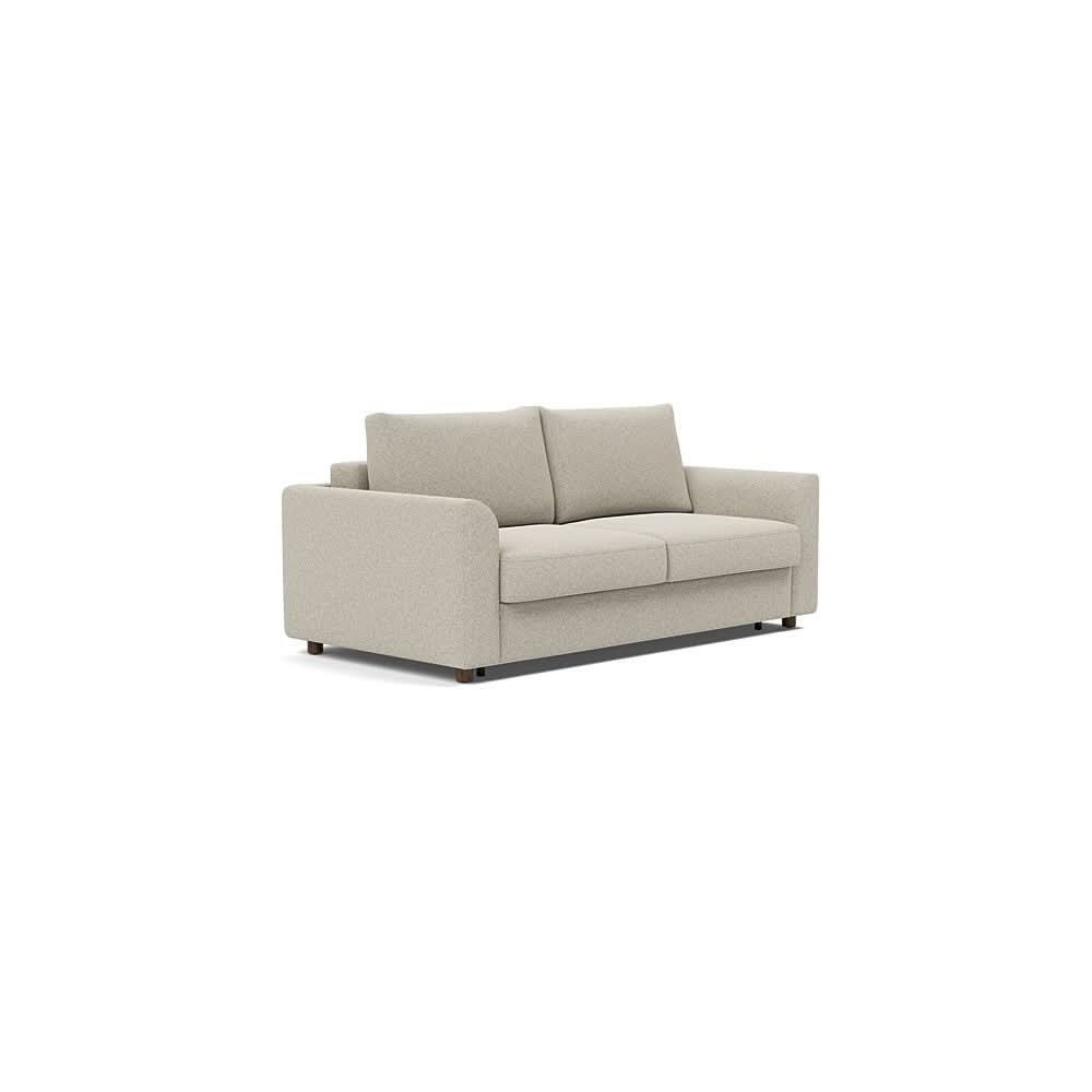 Neah Sofa Bed with Curved Arms in Size Queen with Fabric Color of Boucle Beige - 539