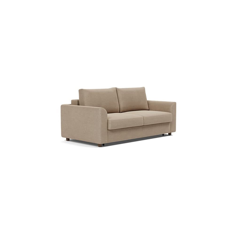 Neah Sofa Bed with Curved Arms in Size Queen with Fabric Color of Phobos Mocha - 587