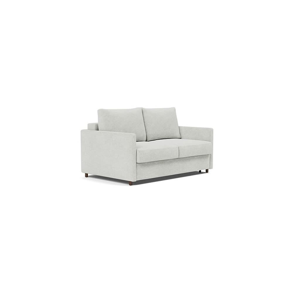 Neah Sofa Bed with Slim Arms in Size Full with Fabric Color of Adario Fog - 256