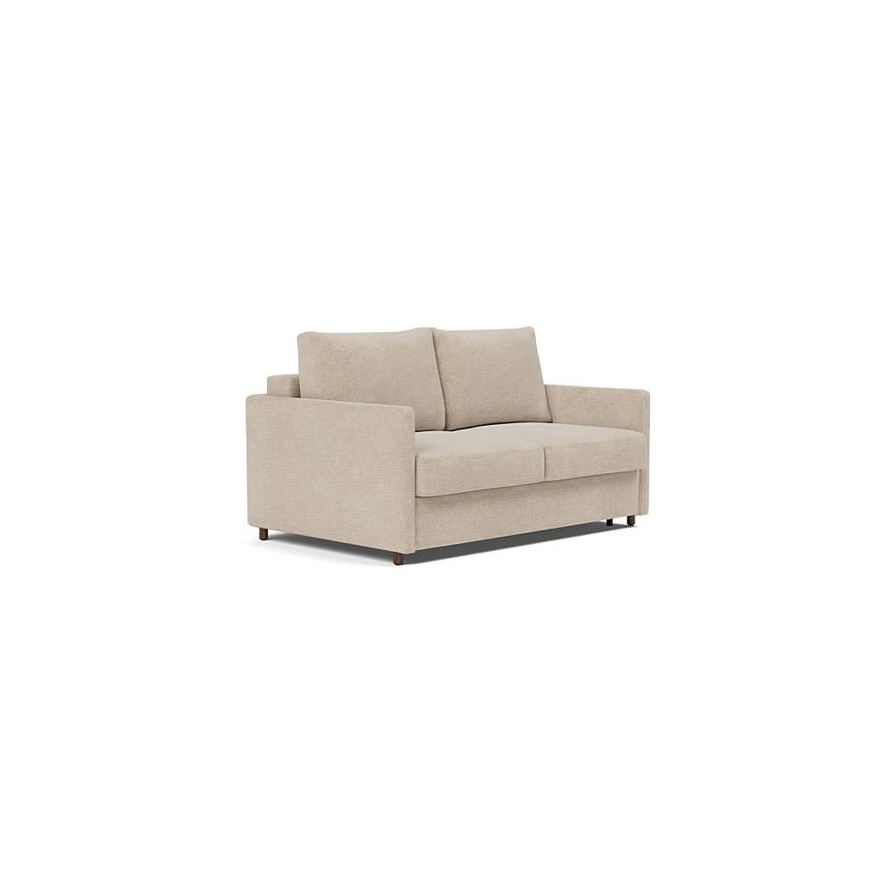 Neah Sofa Bed with Slim Arms in Size Full with Fabric Color of Adario Taupe - 257